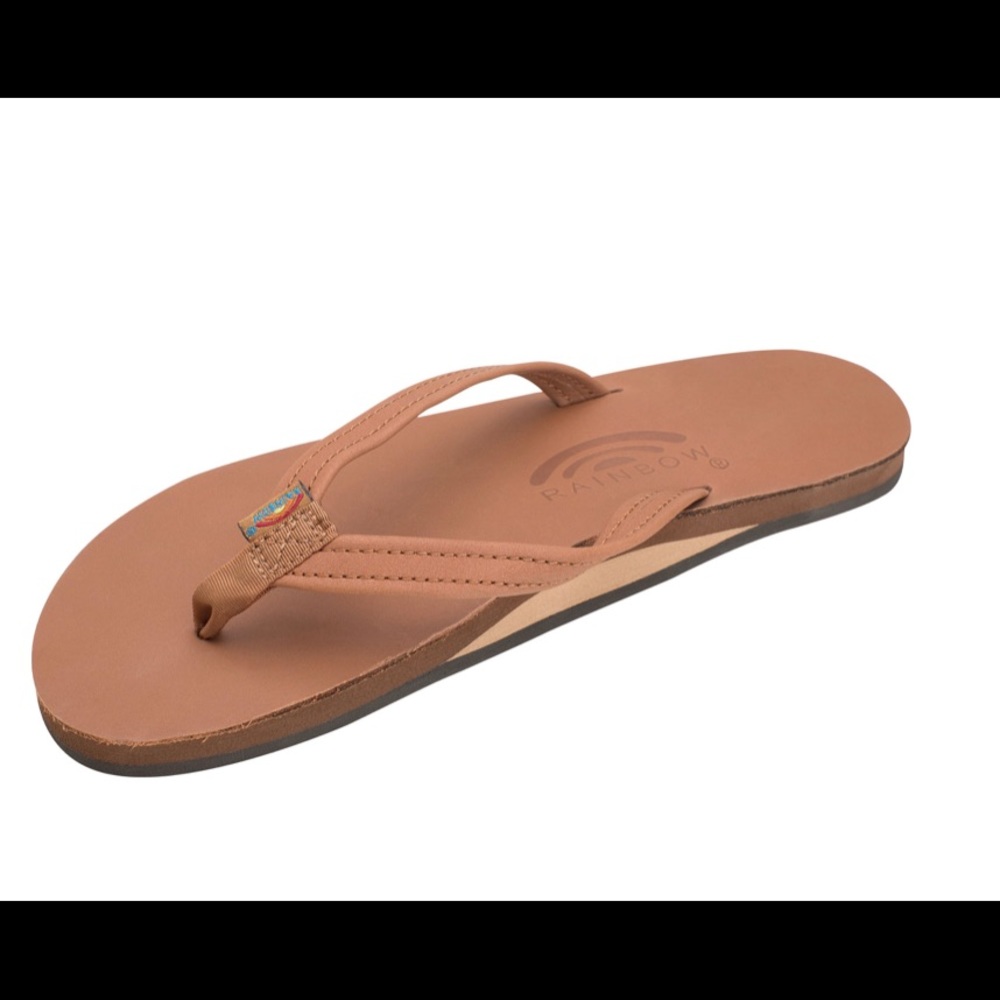 Rainbow Single Layer Classic Leather Flip Flop